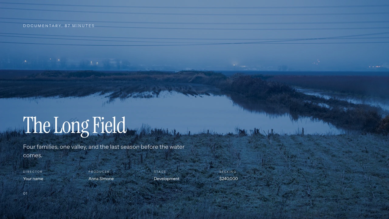 Documentary Pitch Deck Template: 20-Slide Funding Deck 2026