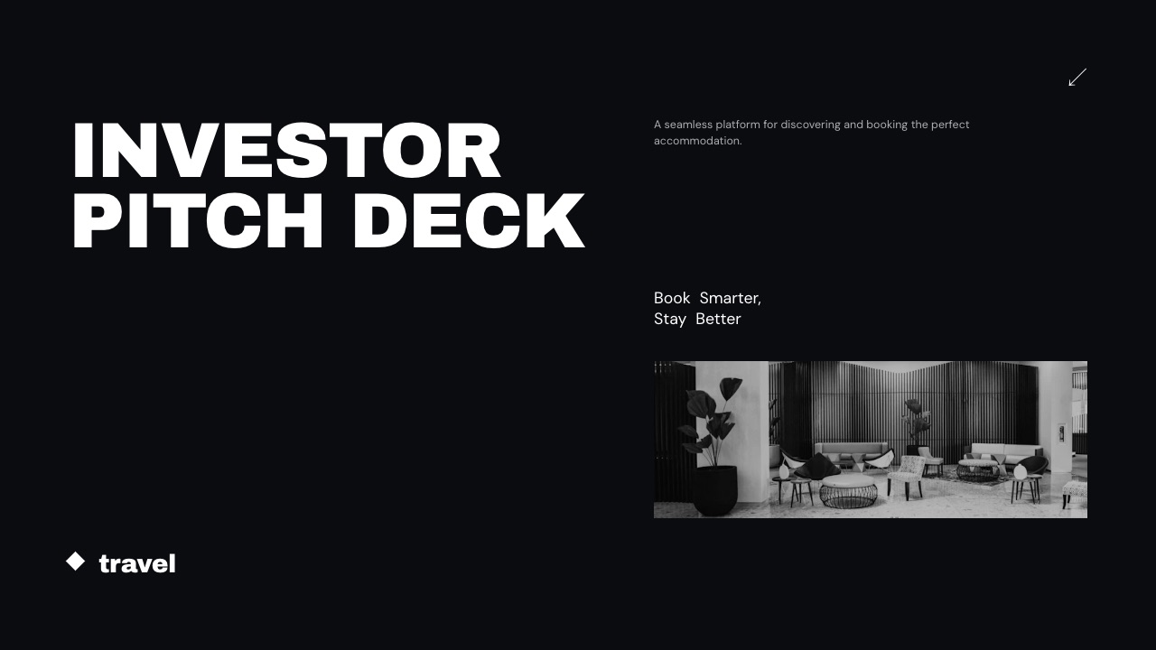 The cover slide of the Framekit investor pitch deck template for a seed round, the first thing an investor sees when a deck opens.